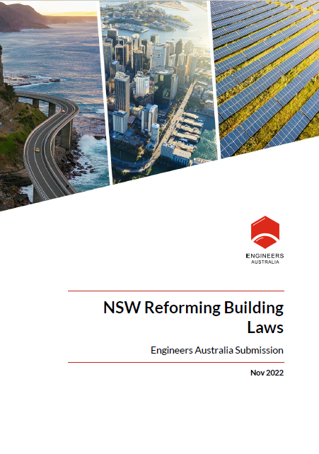 Cover of our submission to NSW building reform building laws