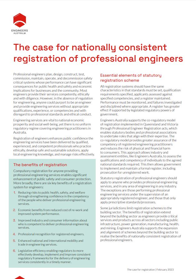 Case for nationally consistent registration