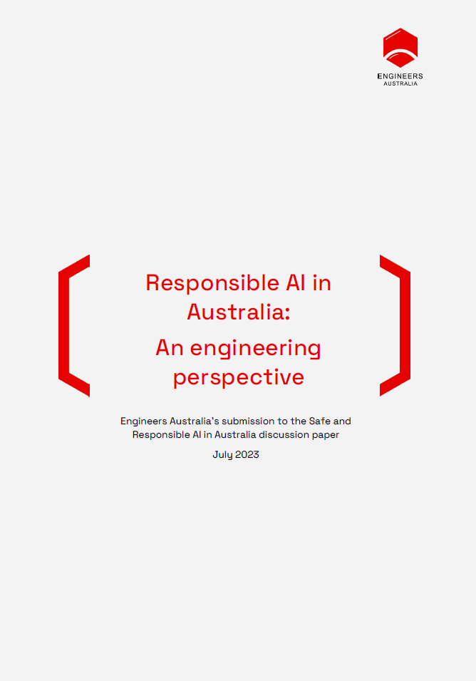Cover for our responsible AI submission, grey background and red text