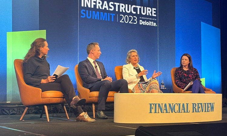 Image of Romilly Madew on a panel at the Infrastructure Summit in Sydney