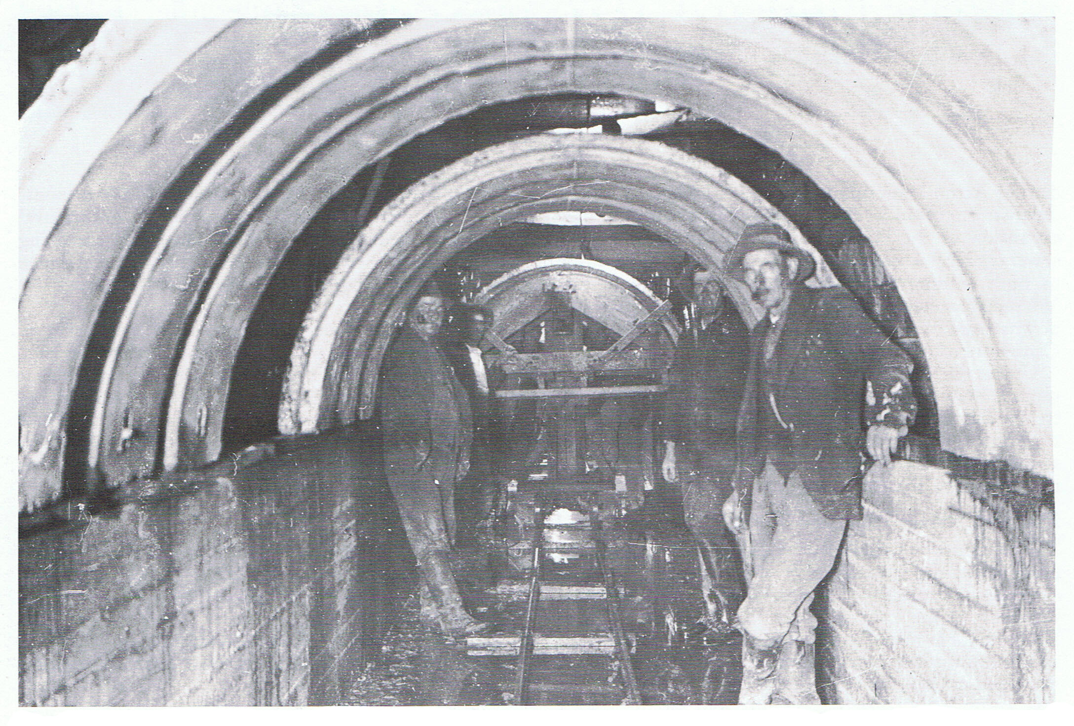 Internal view of sewer tunnel
