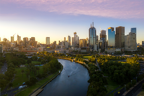 Yarra River and the Melbourne skyline